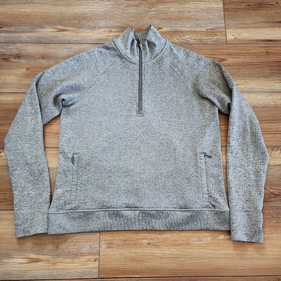 lululemon athletica Tops - Lululemon Engineered Warmth Half Zip Graphite Grey White Size 10